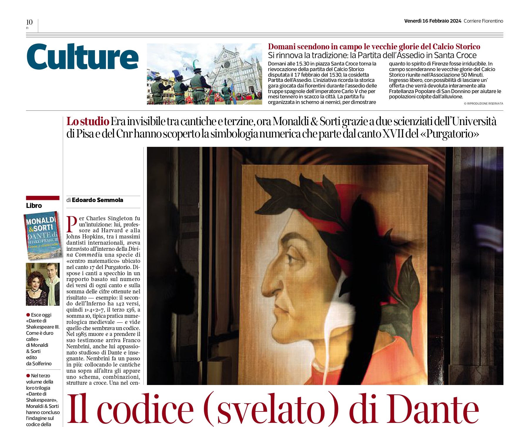 Il codice (svelato) di Dante – Corriere della Sera