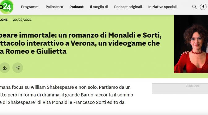 Shakespeare immortale: un romanzo di Monaldi e Sorti, uno spettacolo interattivo a Verona, un videogame che racconta Romeo e Giulietta